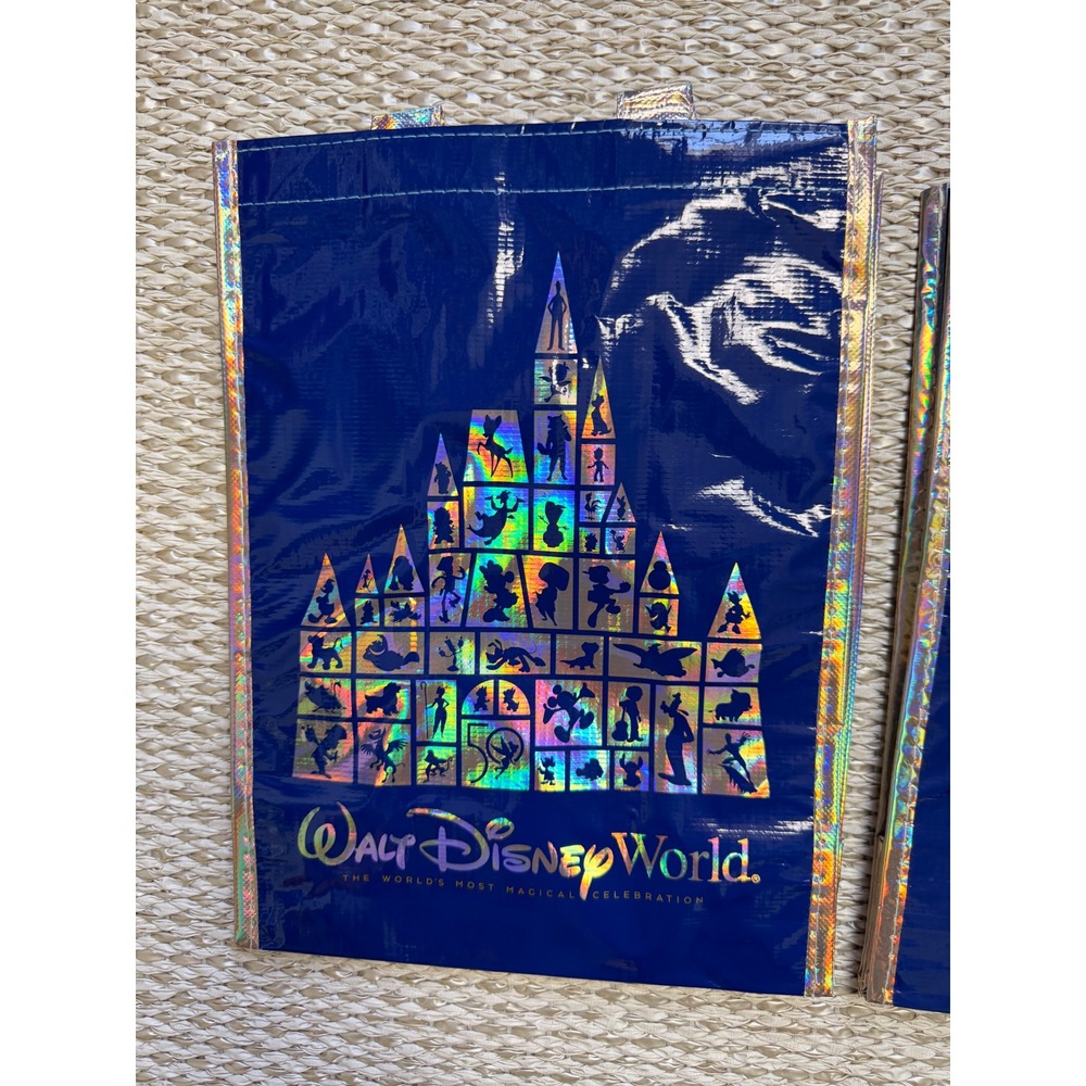 Disney World 50th Anniversary Reusable Tote Bag Lot of 3 Tinker Bell Castle new - Picture 3 of 5